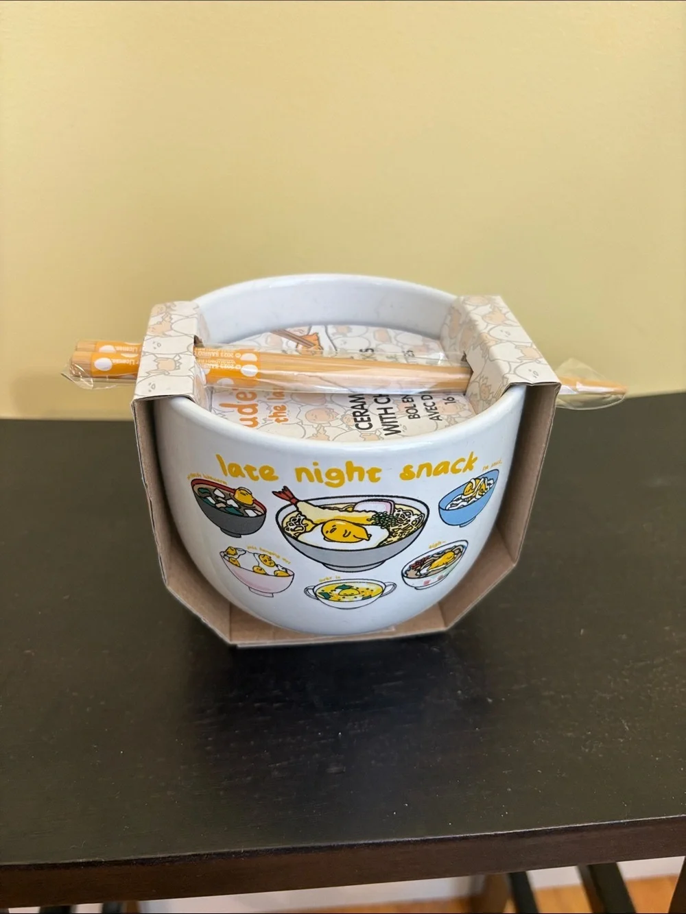NIP Late Night Snack Ceramic Ramen Bowl with Chopsticks